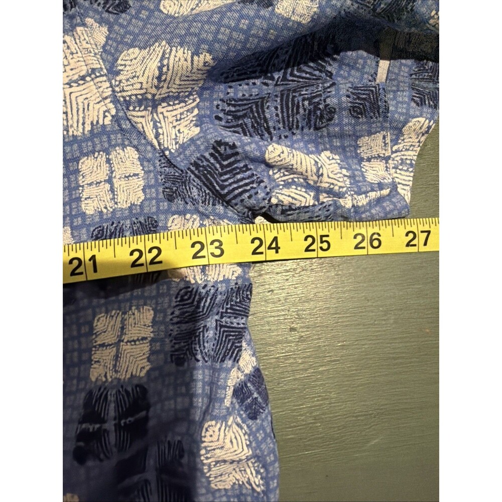 Nat Nast Luxury Originals Blue Geometric Silk Cotton XL Button Down Shirt - Picture 9 of 11